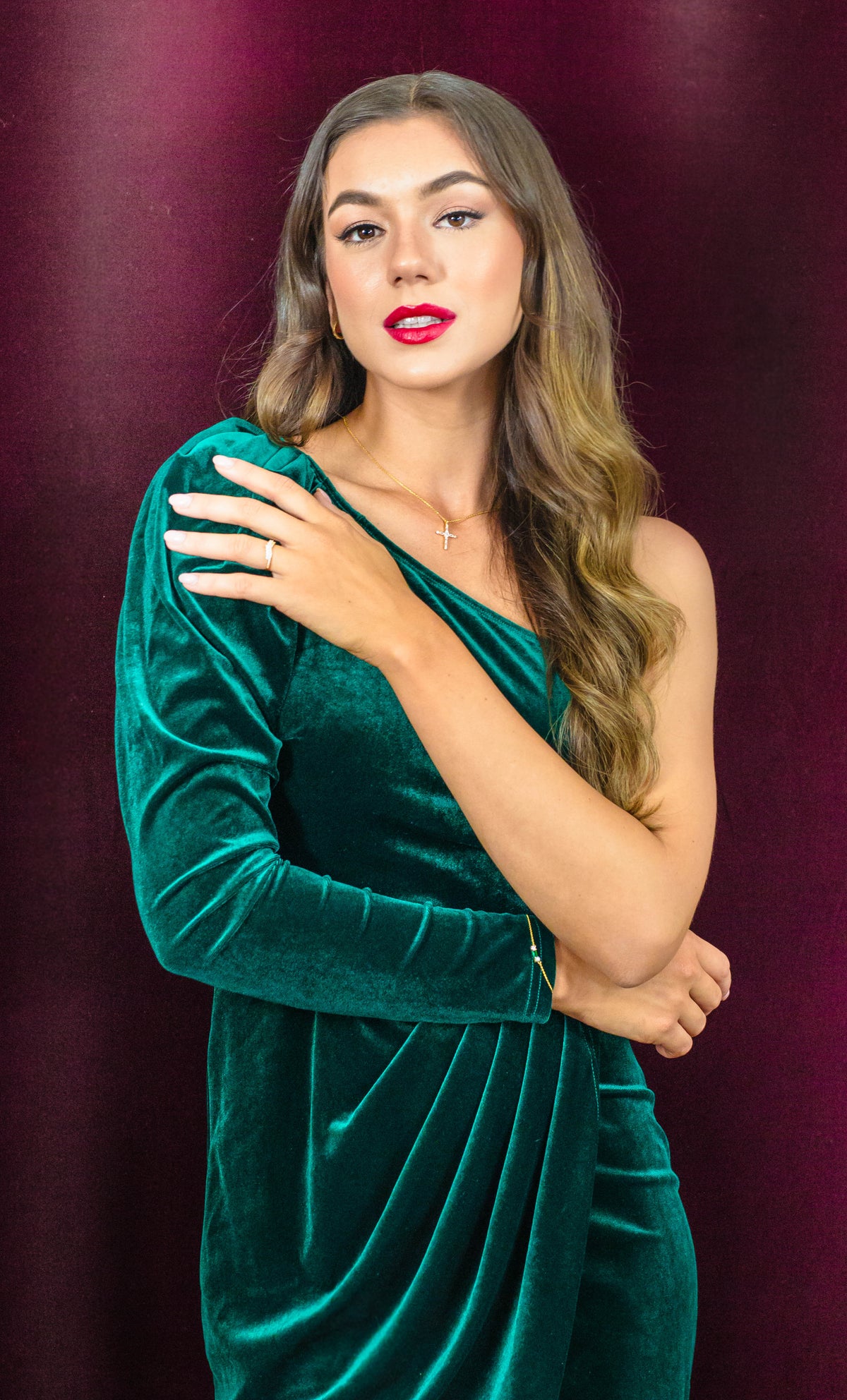 BAGUETTE HOOP GOLD AND WHITE