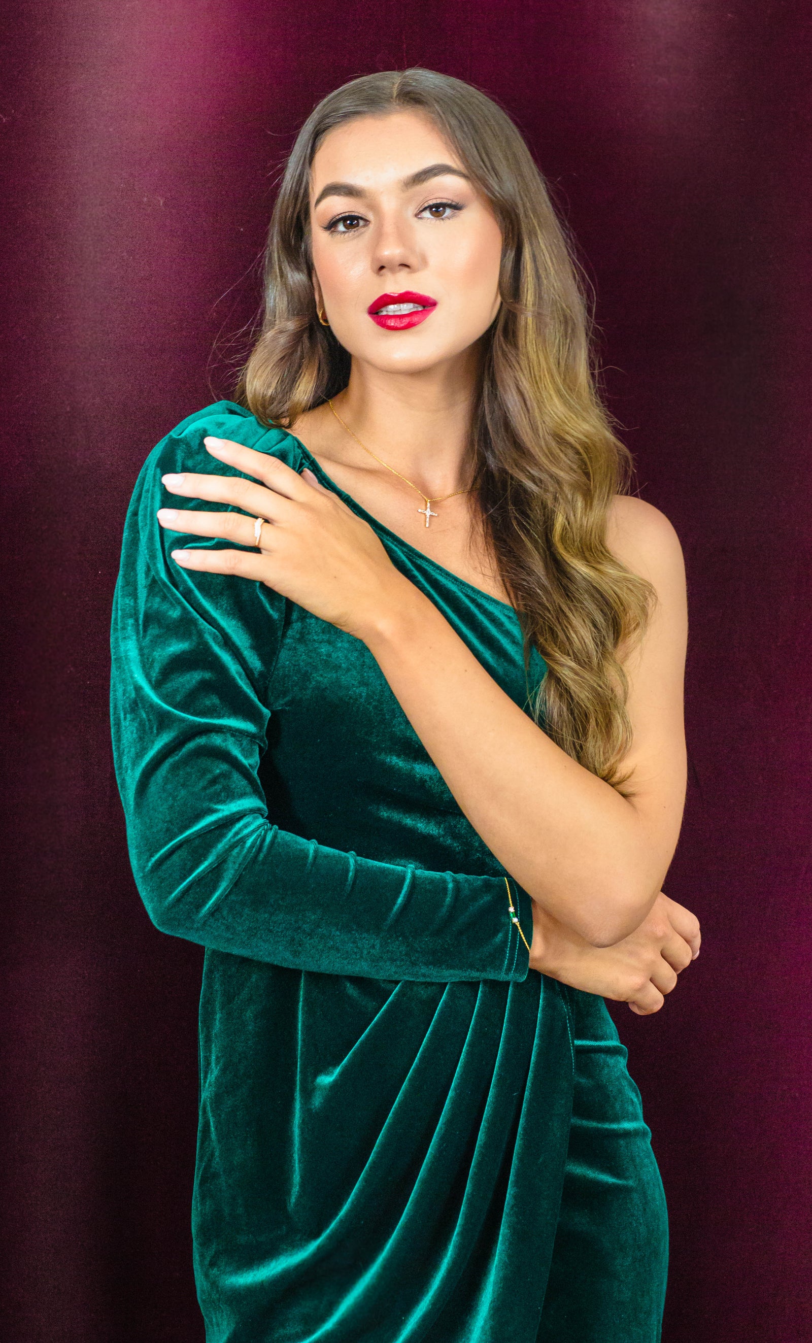 BAGUETTE HOOP GOLD AND WHITE