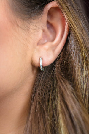 BAGUETTE HOOP SILVER AND WHITE