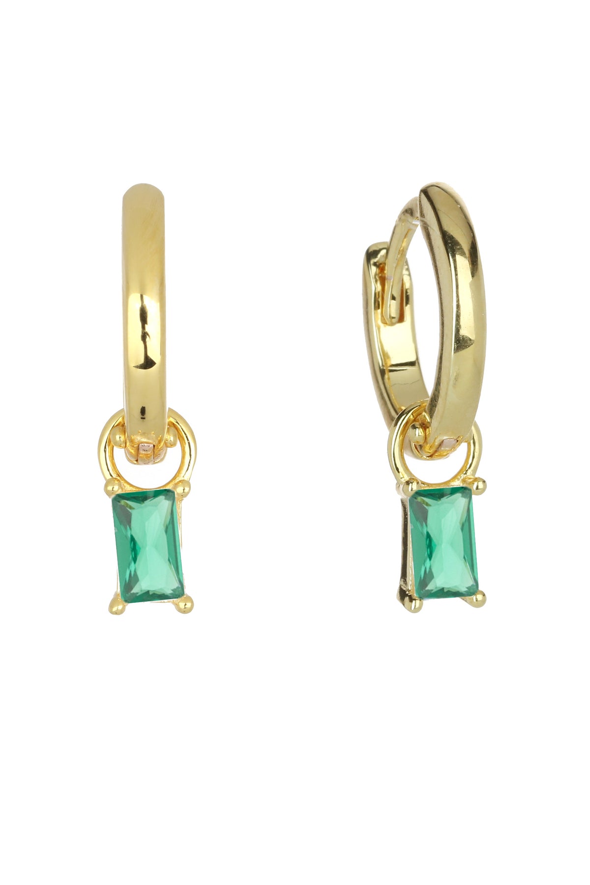 BABY BAGUETTE HOOP GOLD GREEN