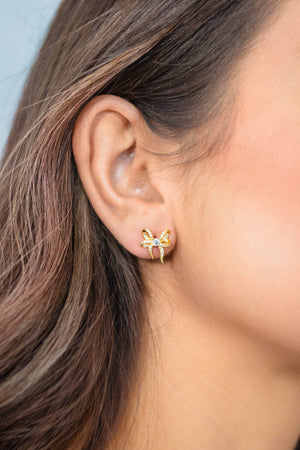 SWEETHEART BOW EARRINGS GOLD