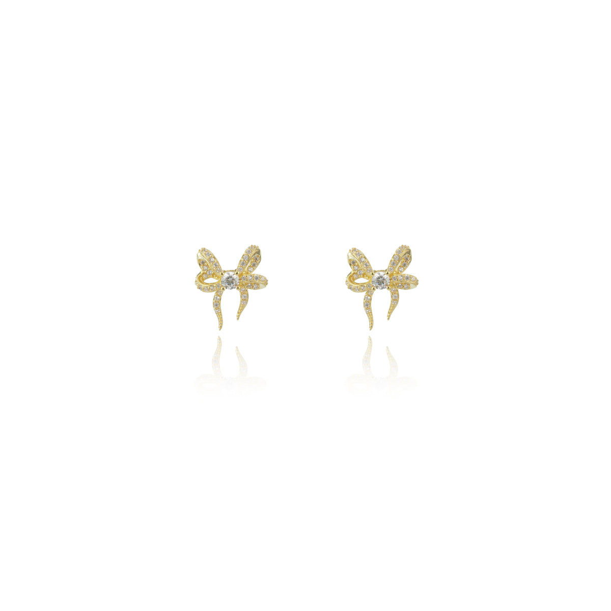 SWEETHEART BOW EARRINGS GOLD