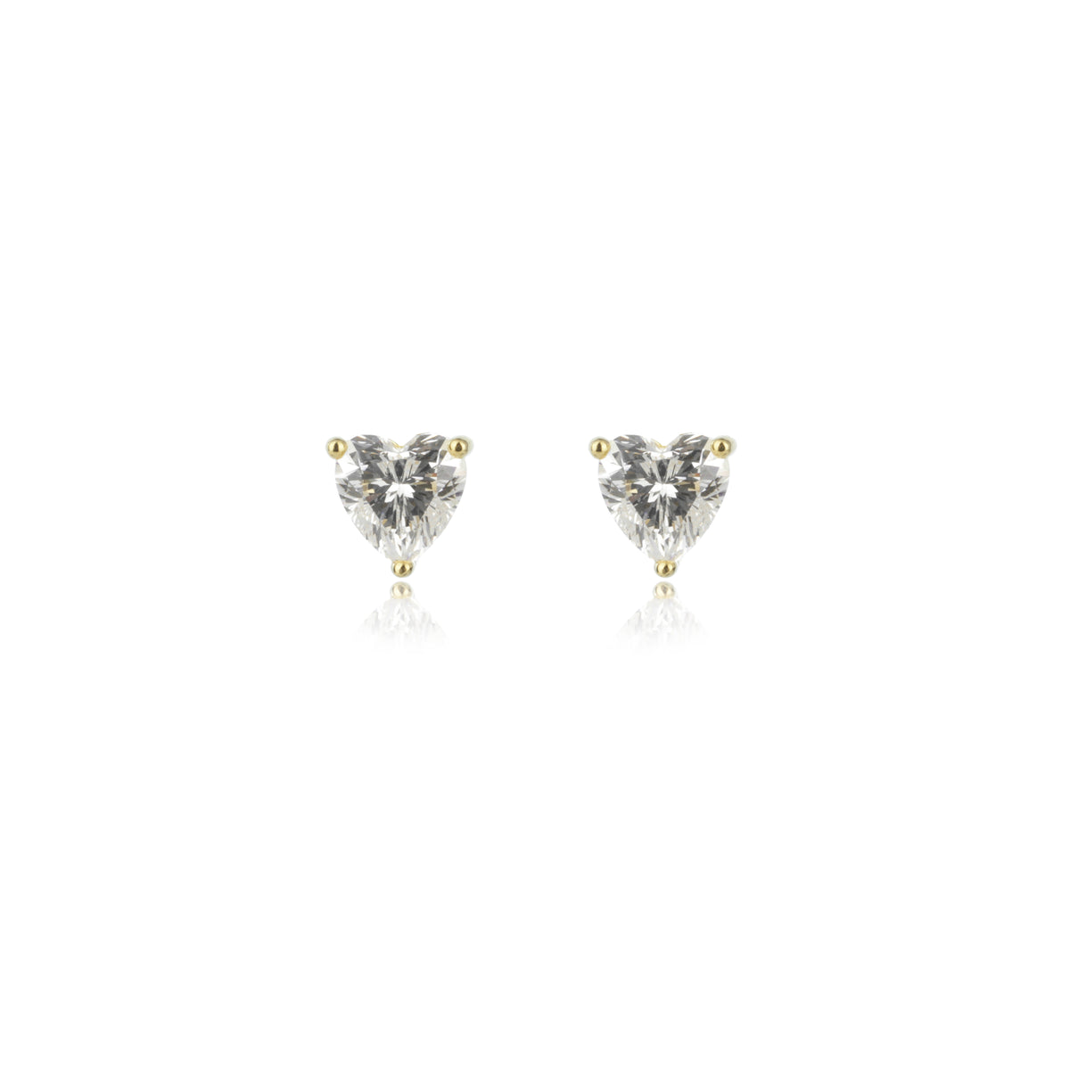 SWEETHEART HEART STUDS GOLD