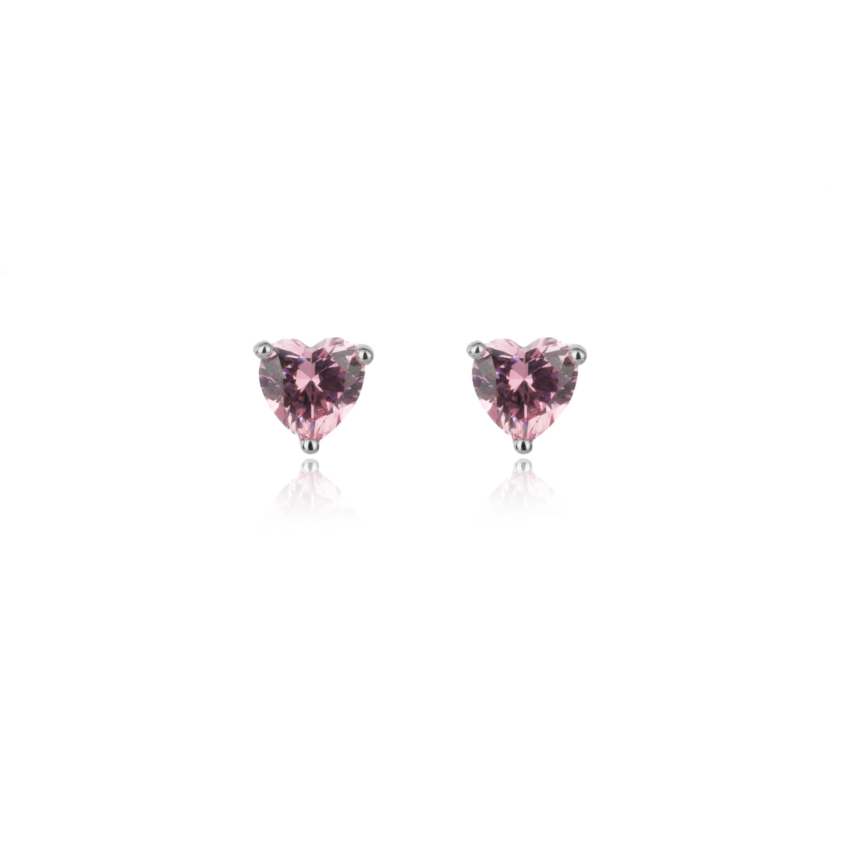 SWEETHEART HEART STUDS SILVER