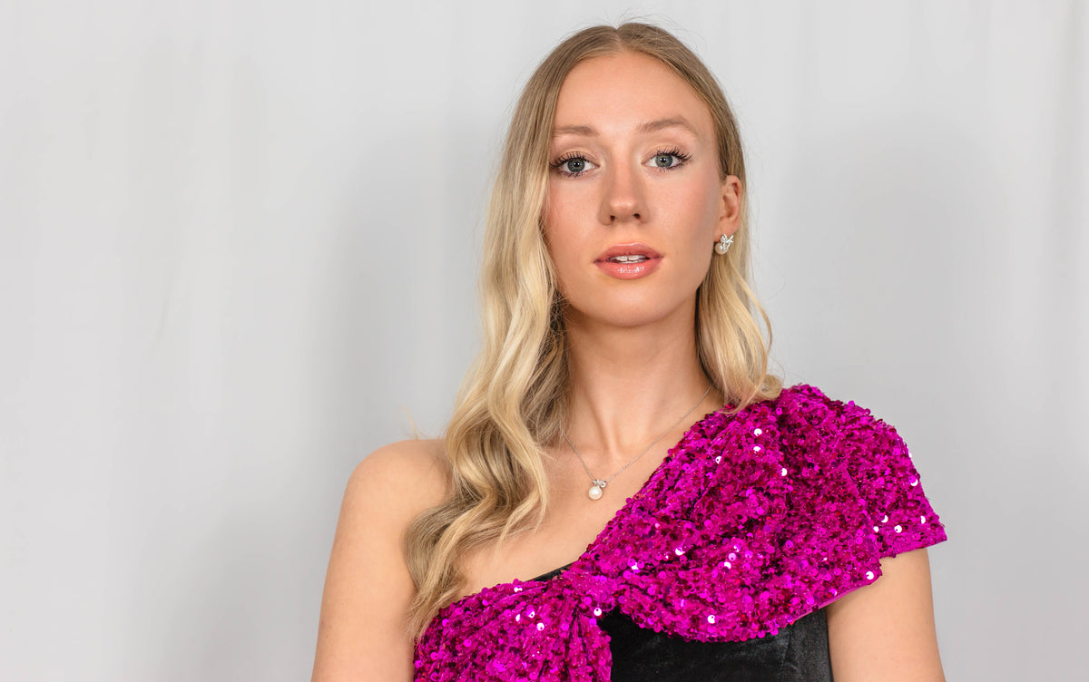 SWEETHEART BOW FRESHWATER PEARL EARRNGS