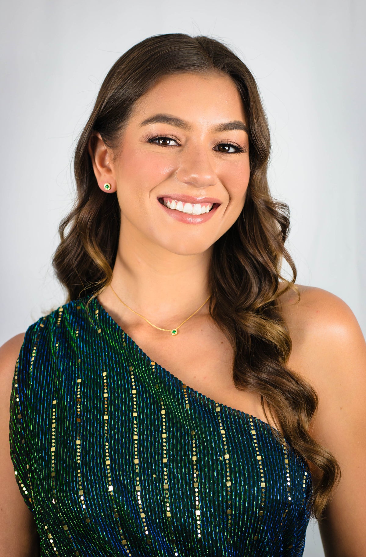 MILESTONE EMERALD HALO EARRINGS IN GOLD