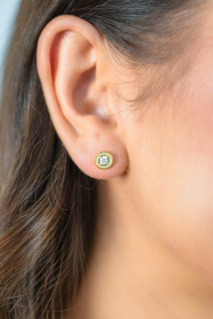 MILESTONE HALO EARRINGS IN GOLD
