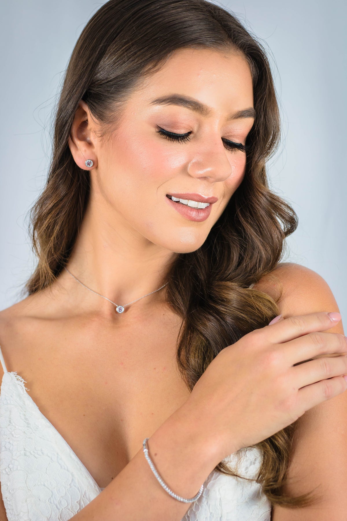 MILESTONE MORGANITE 2MM TENNIS BRACELET IN SILVER