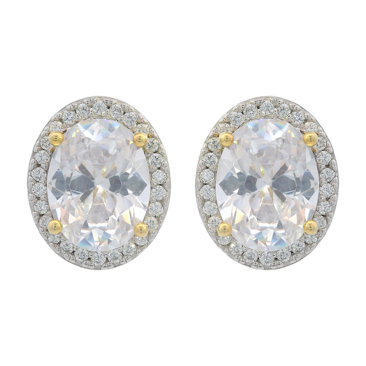 GEORGINI MIDNIGHT VELVET LIMITED EDITION SELENE TWO-TONE MOONLIGHT OVAL EARRINGS