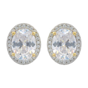 GEORGINI MIDNIGHT VELVET LIMITED EDITION SELENE TWO-TONE MOONLIGHT OVAL EARRINGS