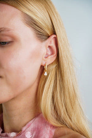 GEORGINI WISTERIA DUO PEAR EARRINGS GOLD