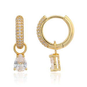 GEORGINI WISTERIA DUO PEAR EARRINGS GOLD