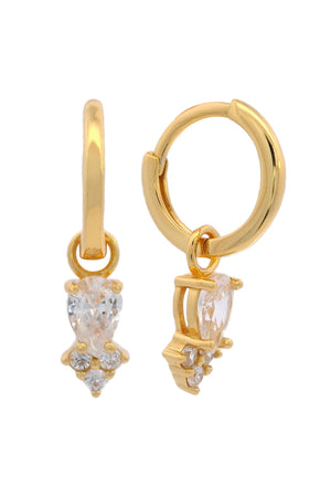 GEORGINI MIDNIGHT VELVET ASTERIA HOOP EARRINGS GOLD