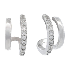 GEORGINI MIDNIGHT VELVET RATRI DOUBLE EARRING SILVER