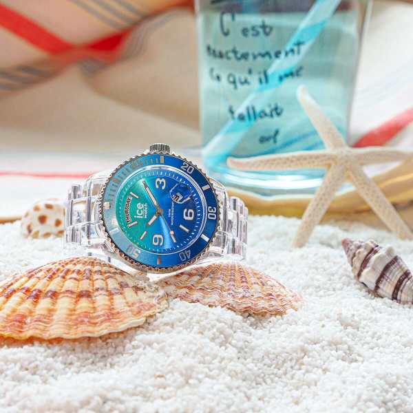 ICE Clear Sunset Turquoise Medium Day Date 021435