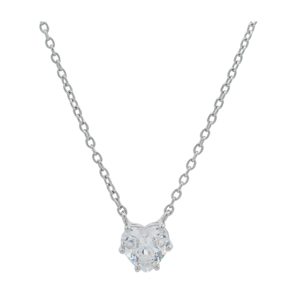 GEORGINI MIDNIGHT VELVET BABY HEART NECKLACE SILVER