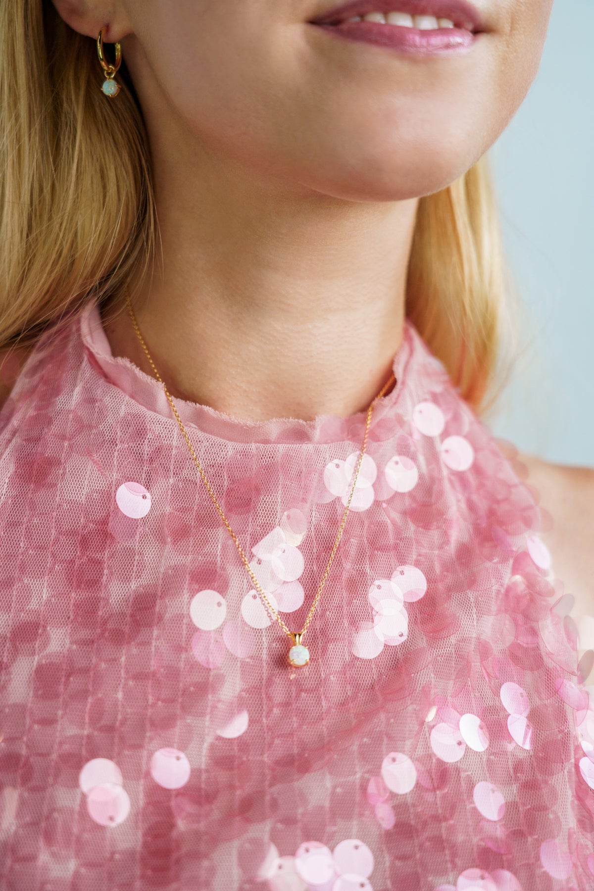 GEORGINI WISTERIA CREATED OPAL PENDANT GOLD