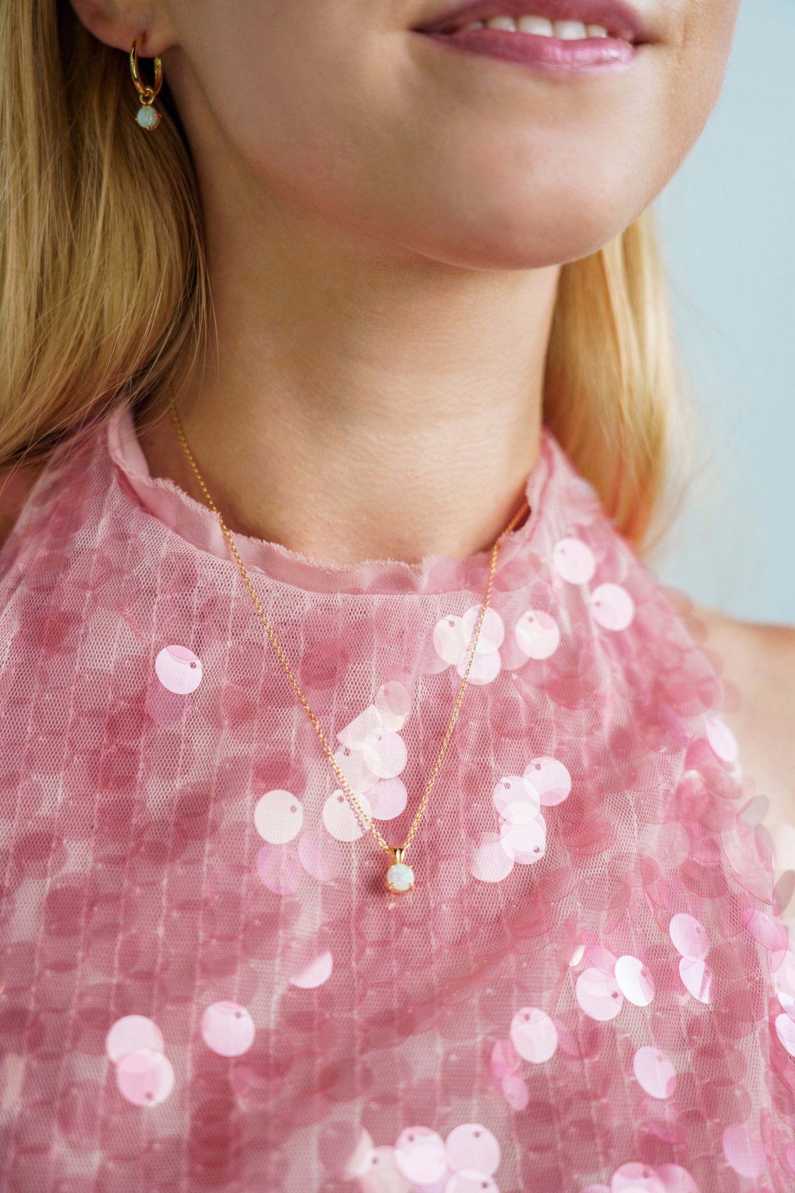 GEORGINI WISTERIA CREATED OPAL PENDANT GOLD