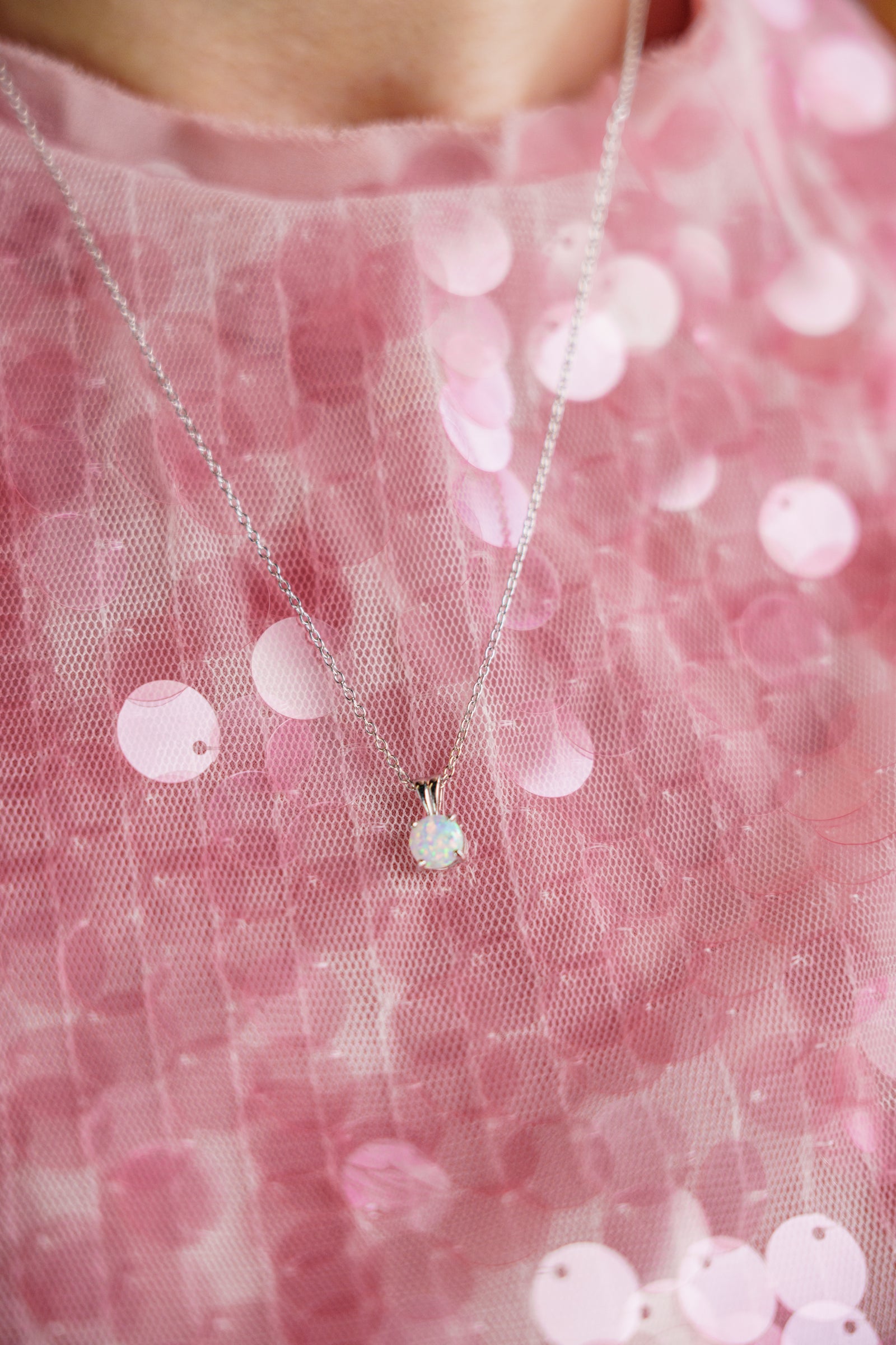 GEORGINI WISTERIA CREATED OPAL PENDANT SILVER