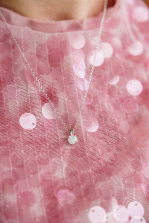 GEORGINI WISTERIA CREATED OPAL PENDANT SILVER