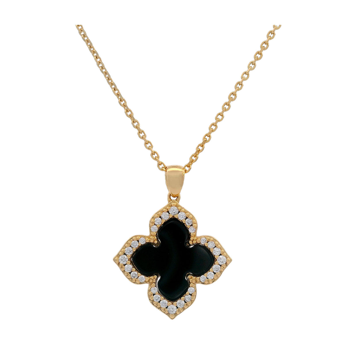 GEORGINI MIDNIGHT VELVET BLACK AGATE FAIRWATER PENDANT GOLD