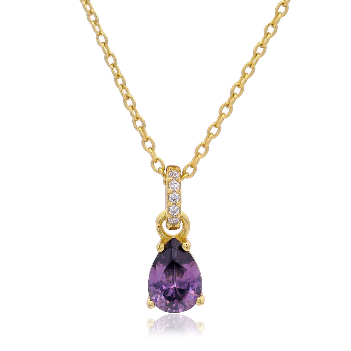 GEORGINI WISTERIA PENDANT AMETHYST CZ GOLD