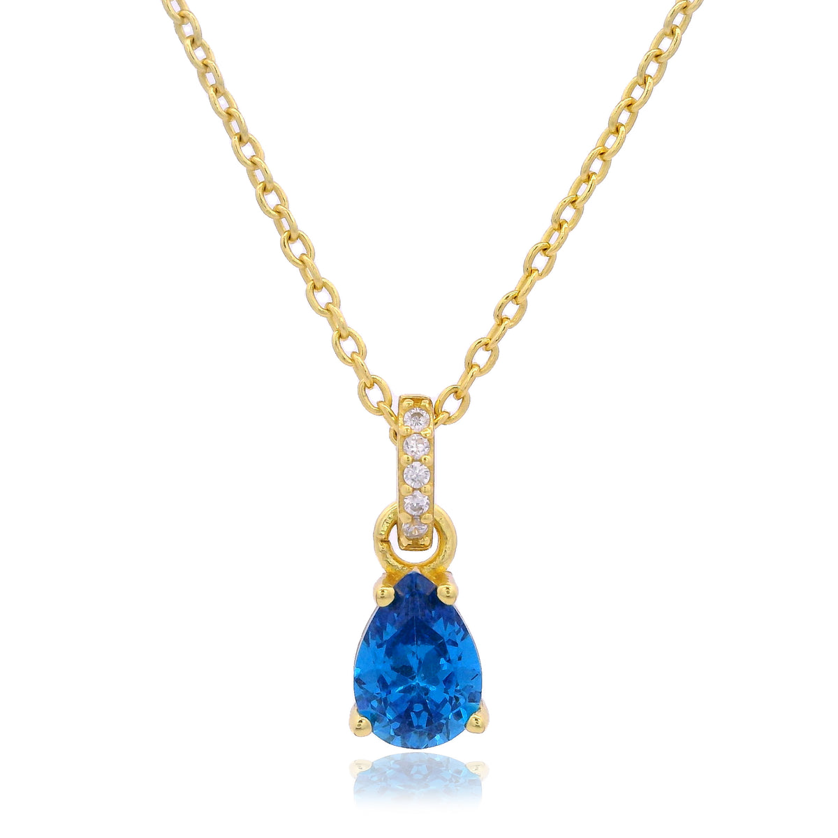 GEORGINI WISTERIA PENDANT BLUE TOPAZ CZ GOLD