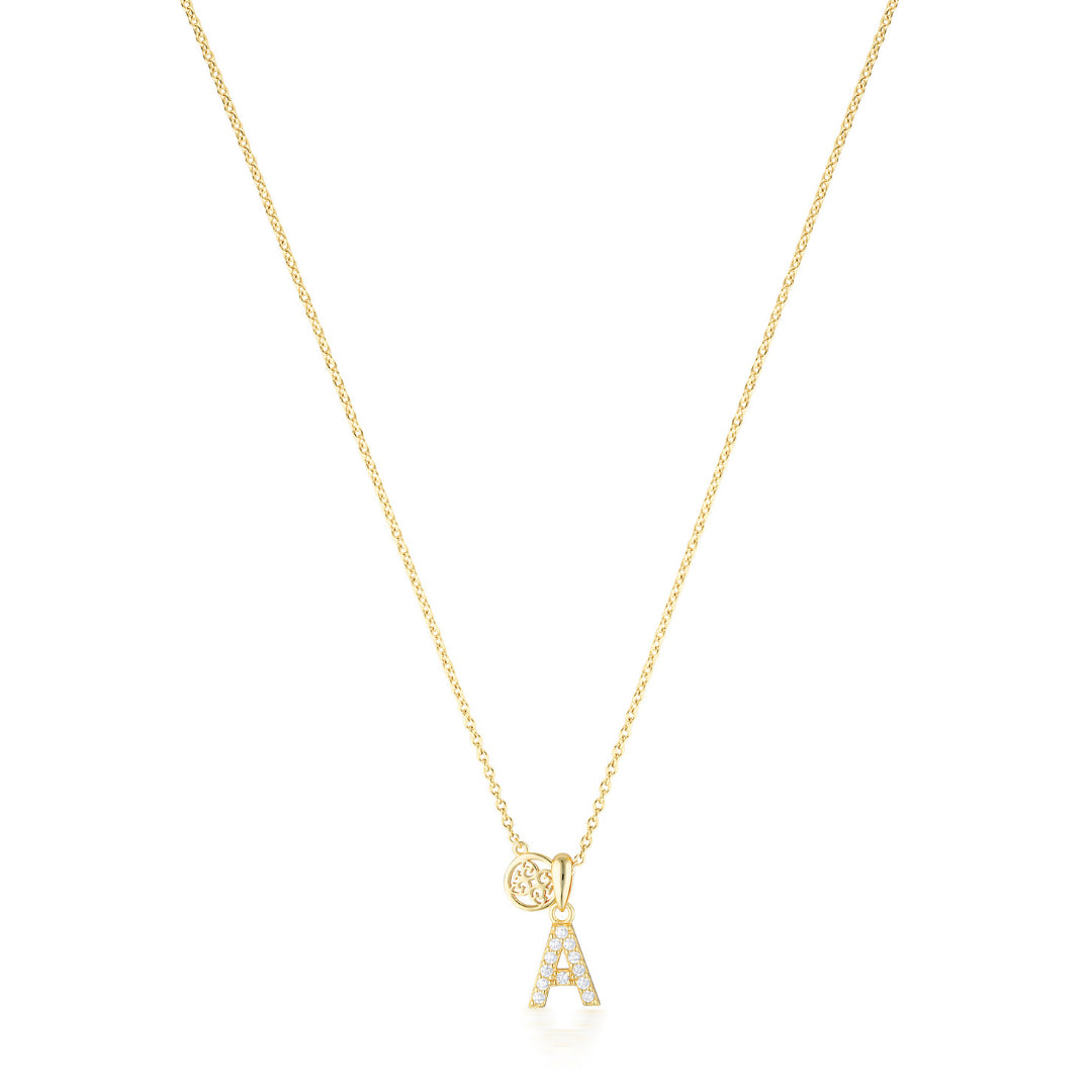 LUXURY LETTERS A INITIAL PENDANT GOLD