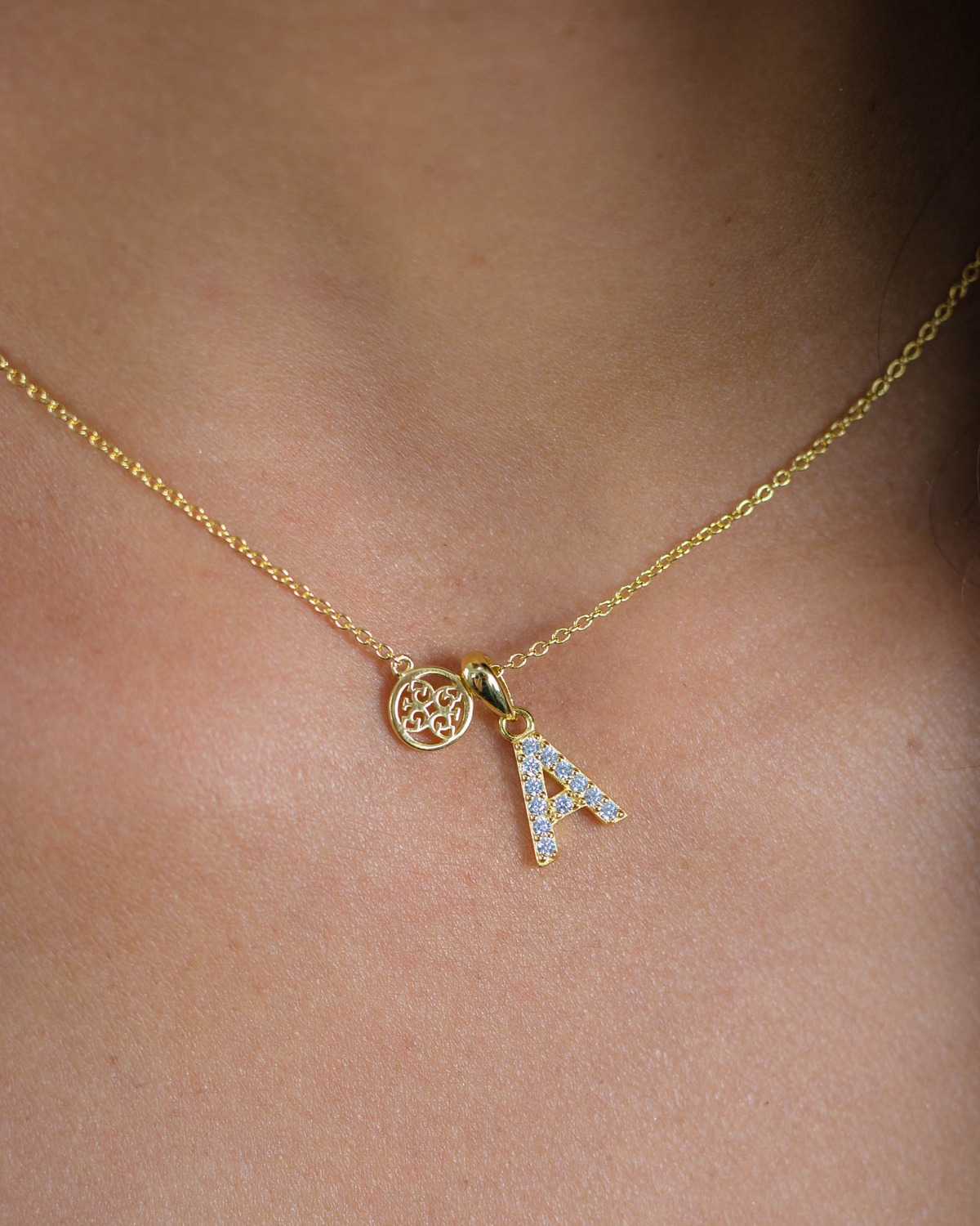 LUXURY LETTERS A INITIAL PENDANT GOLD