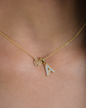 LUXURY LETTERS A INITIAL PENDANT GOLD