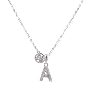 LUXURY LETTERS A INITIAL PENDANT SILVER