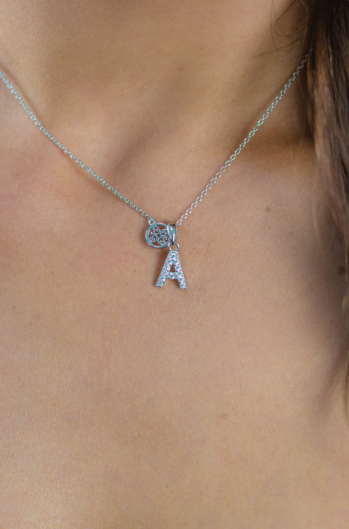 LUXURY LETTERS A INITIAL PENDANT SILVER