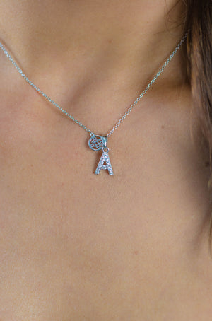 LUXURY LETTERS A INITIAL PENDANT SILVER