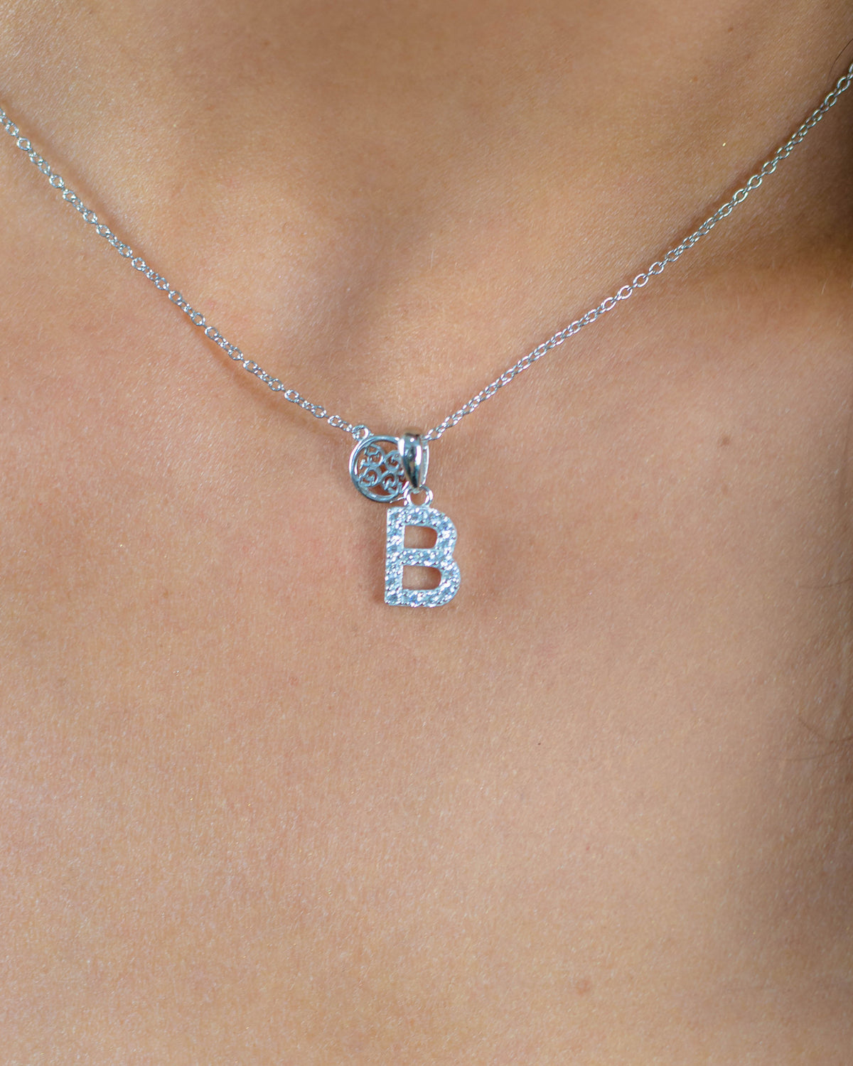 LUXURY LETTERS B INITIAL PENDANT SILVER