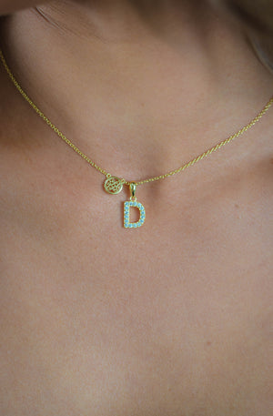 LUXURY LETTERS D INITIAL PENDANT GOLD