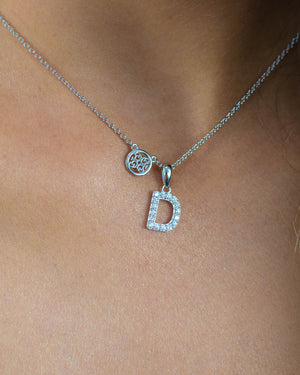 LUXURY LETTERS D INITIAL PENDANT SILVER
