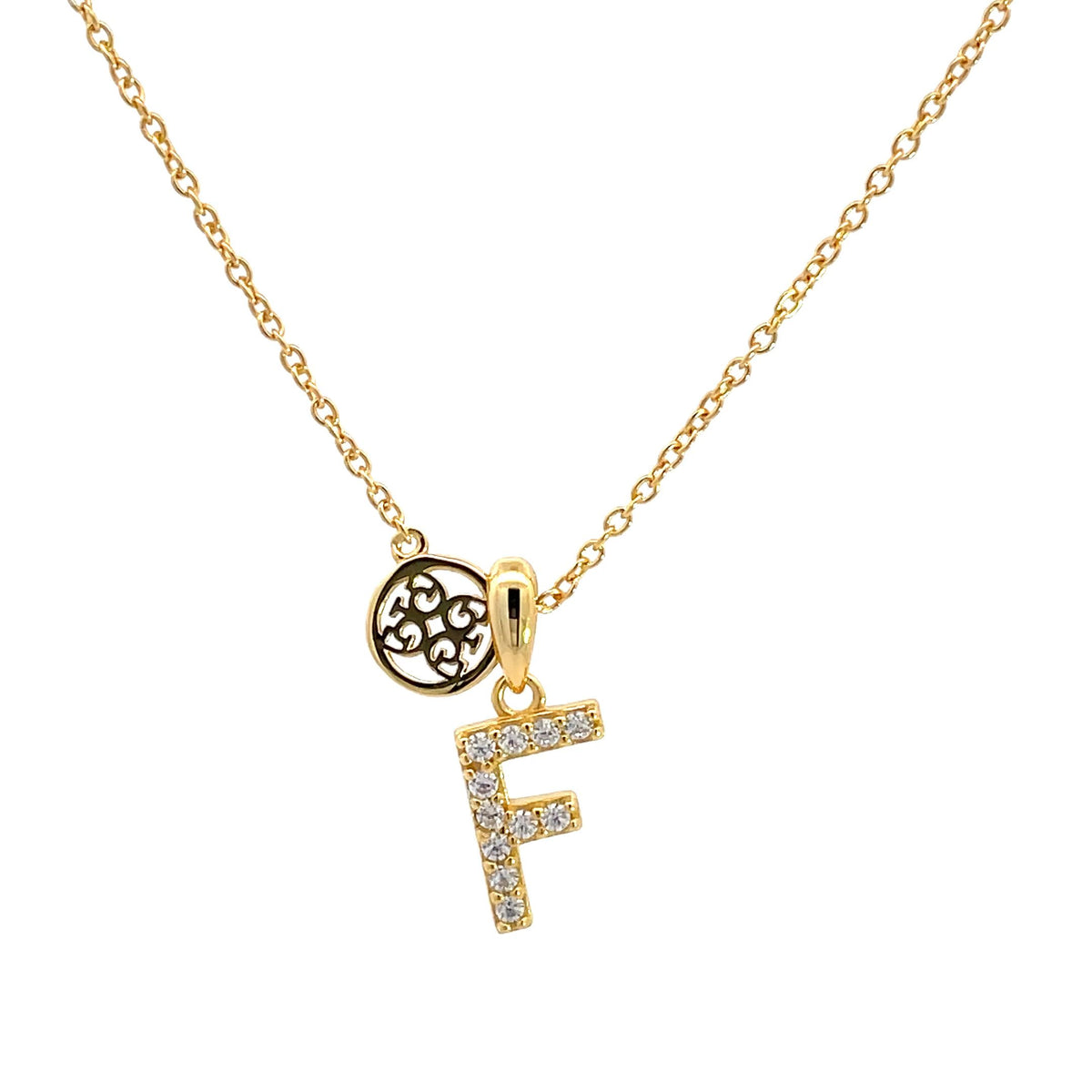 LUXURY LETTERS F INITIAL PENDANT GOLD