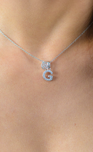 LUXURY LETTERS G INITIAL PENDANT SILVER
