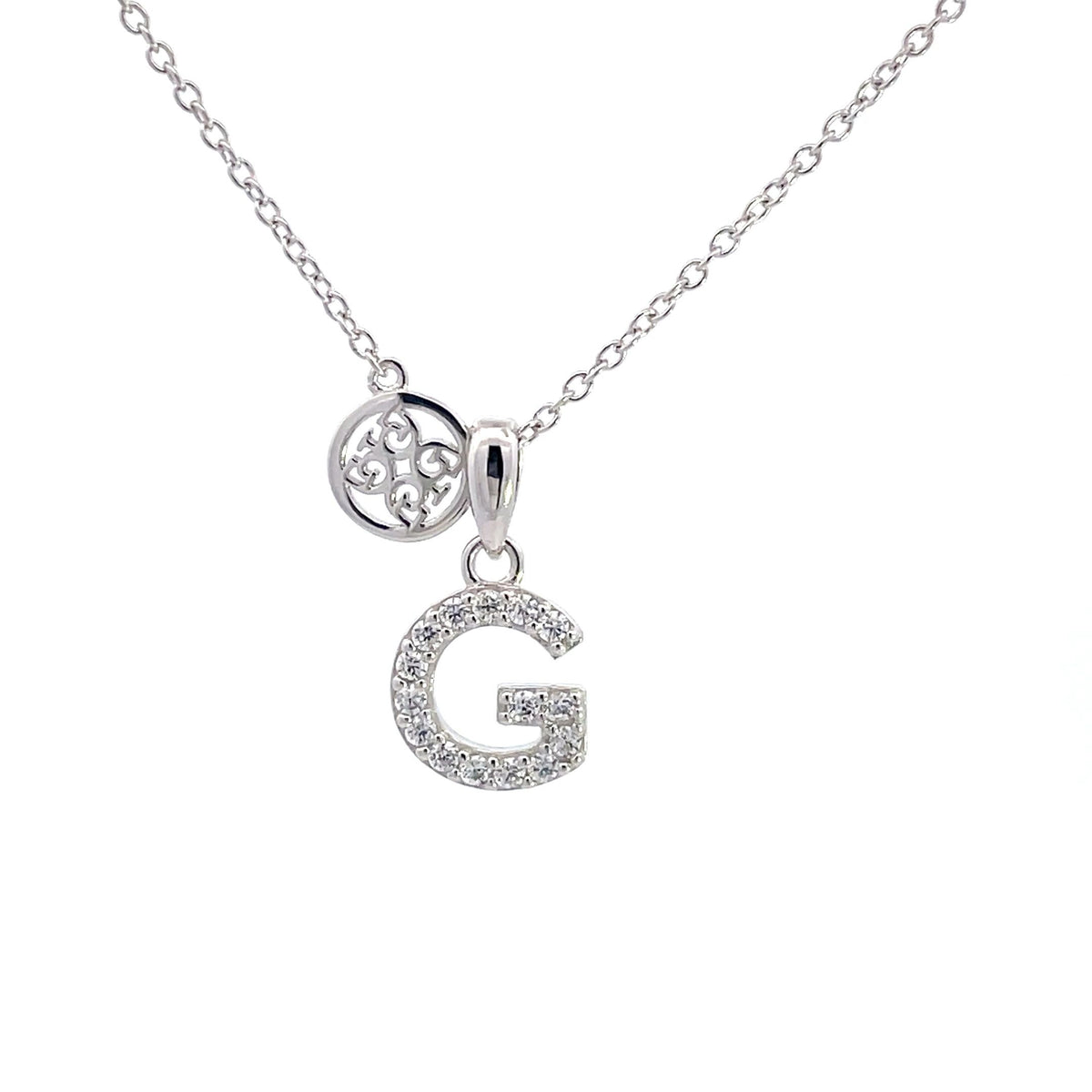 LUXURY LETTERS G INITIAL PENDANT SILVER