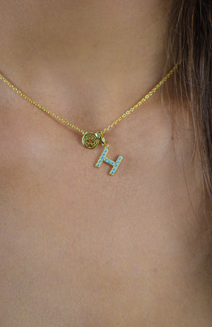 LUXURY LETTERS H INITIAL PENDANT GOLD
