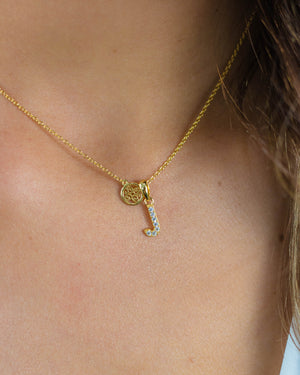 LUXURY LETTERS J INITIAL PENDANT GOLD
