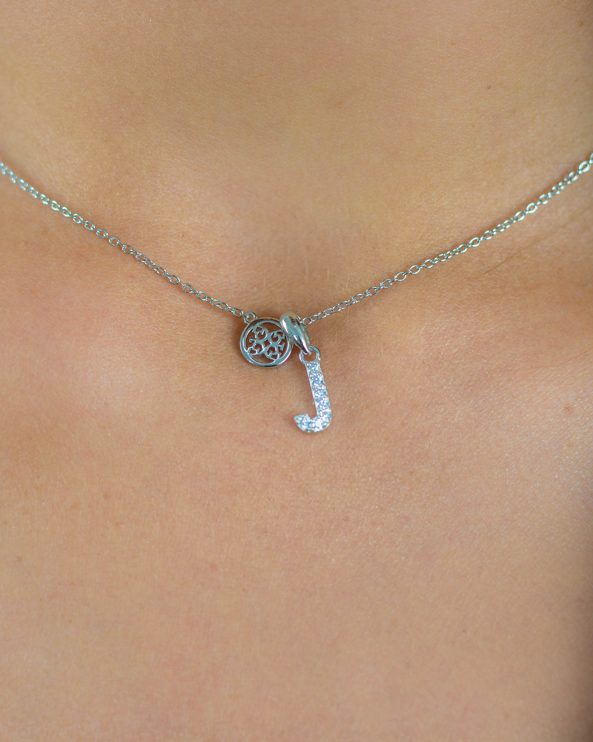 LUXURY LETTERS J INITIAL PENDANT SILVER