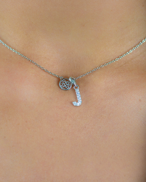 LUXURY LETTERS J INITIAL PENDANT SILVER