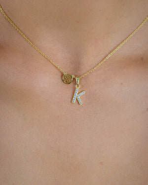LUXURY LETTERS K INITIAL PENDANT GOLD