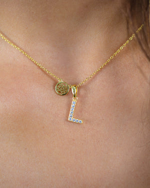 LUXURY LETTERS L INITIAL PENDANT GOLD