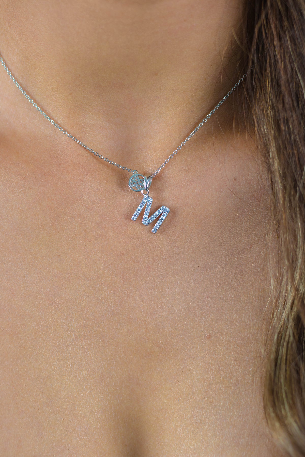 LUXURY LETTERS M INITIAL PENDANT SILVER