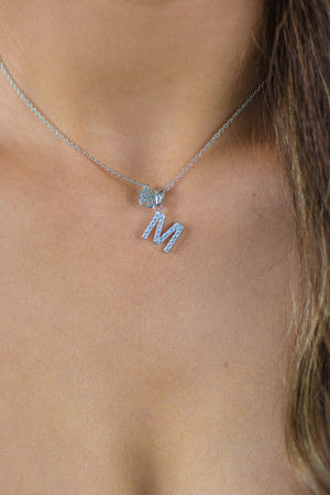 LUXURY LETTERS M INITIAL PENDANT SILVER