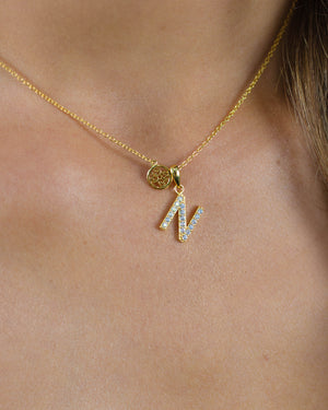 LUXURY LETTERS N INITIAL PENDANT GOLD