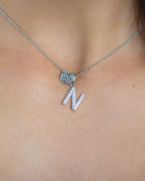 LUXURY LETTERS N INITIAL PENDANT SILVER