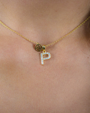 LUXURY LETTERS P INITIAL PENDANT GOLD